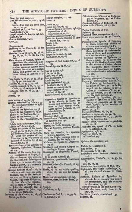 The Apostolic Fathers; Justin Martyr; Irenaeus (Against Heresies, Books I–II) — index page 3