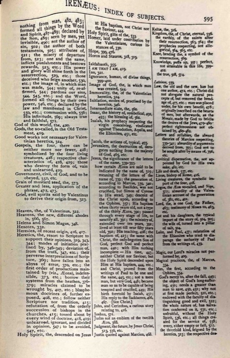 The Apostolic Fathers; Justin Martyr; Irenaeus (Against Heresies, Books I–II) — index page 15