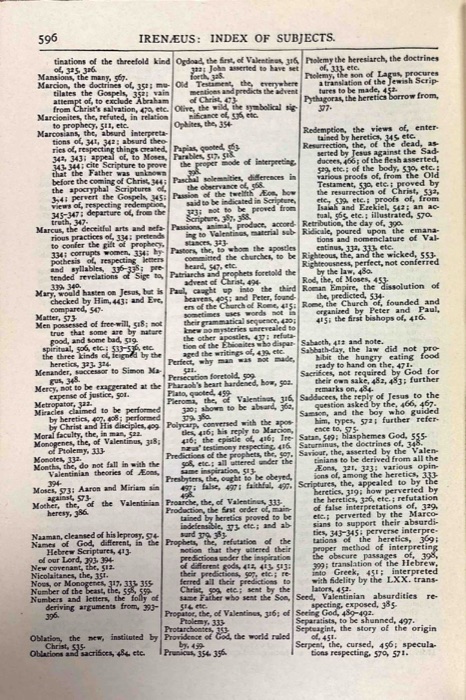 The Apostolic Fathers; Justin Martyr; Irenaeus (Against Heresies, Books I–II) — index page 16