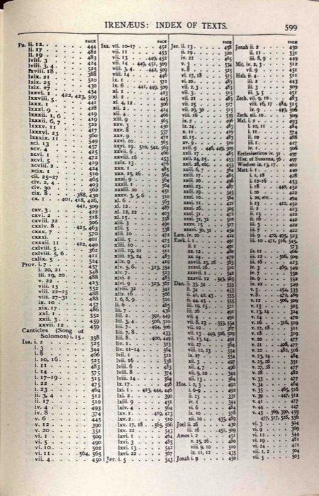 The Apostolic Fathers; Justin Martyr; Irenaeus (Against Heresies, Books I–II) — index page 19