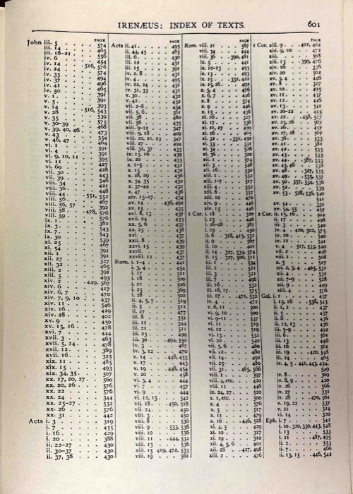 The Apostolic Fathers; Justin Martyr; Irenaeus (Against Heresies, Books I–II) — index page 21