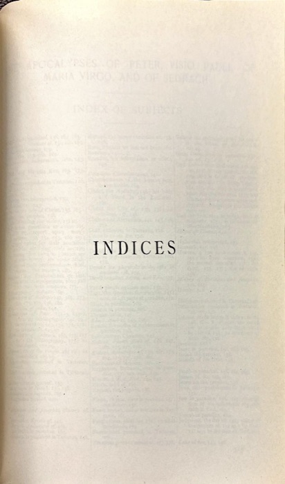 The Gospel of Peter; The Diatessaron of Tatian; The Apocalypse of Peter; The Vision of Paul; Apocryphal and Apocalyptic Writings; The Apology of Aristides; The Epistles of Clement; Origen's Commentaries on John and Matthew — index page 1