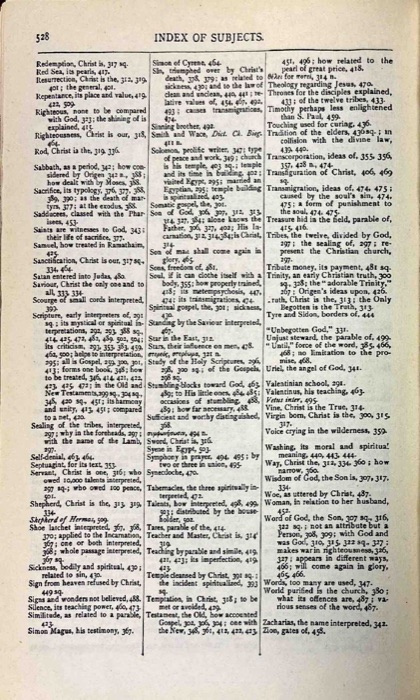 The Gospel of Peter; The Diatessaron of Tatian; The Apocalypse of Peter; The Vision of Paul; Apocryphal and Apocalyptic Writings; The Apology of Aristides; The Epistles of Clement; Origen's Commentaries on John and Matthew — index page 15