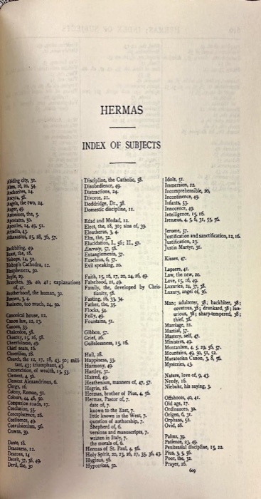 Fathers of the Second Century — Hermas; Tatian; Athenagoras; Theophilus; Clement of Alexandria, Vol. 1 — index page 2