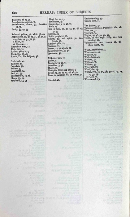 Fathers of the Second Century — Hermas; Tatian; Athenagoras; Theophilus; Clement of Alexandria, Vol. 1 — index page 3