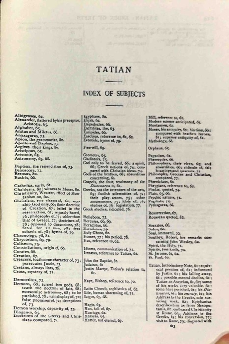 Fathers of the Second Century — Hermas; Tatian; Athenagoras; Theophilus; Clement of Alexandria, Vol. 1 — index page 6