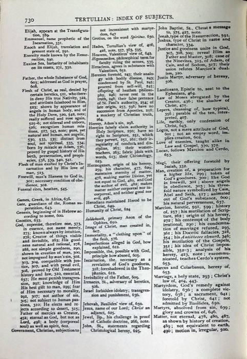 Latin Christianity: Its Founder, Tertullian — Apologetic and Disciplinary Writings — index page 9
