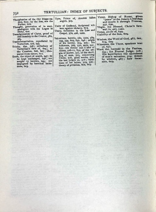 Latin Christianity: Its Founder, Tertullian — Apologetic and Disciplinary Writings — index page 11