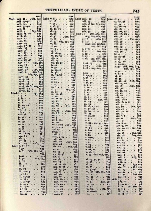 Latin Christianity: Its Founder, Tertullian — Apologetic and Disciplinary Writings — index page 20