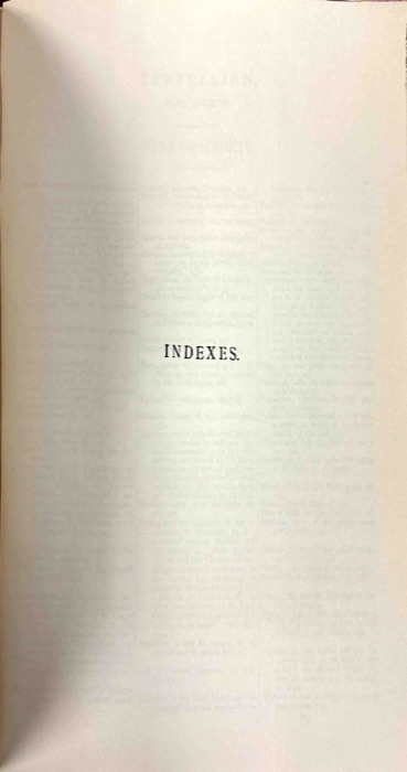 Tertullian, Part Fourth; Minucius Felix; Commodian; Origen, Parts First and Second — index page 1