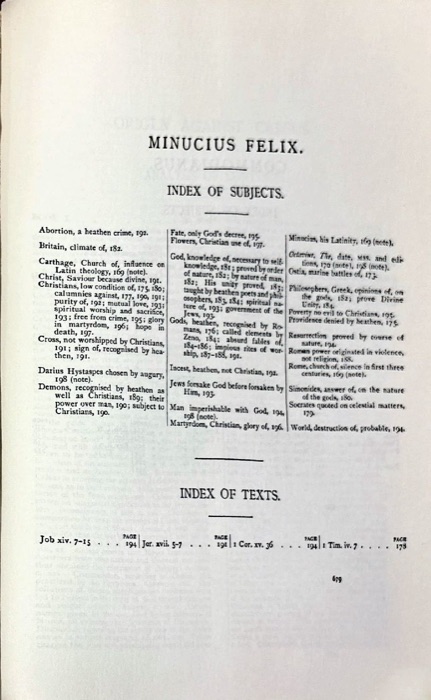 Tertullian, Part Fourth; Minucius Felix; Commodian; Origen, Parts First and Second — index page 8
