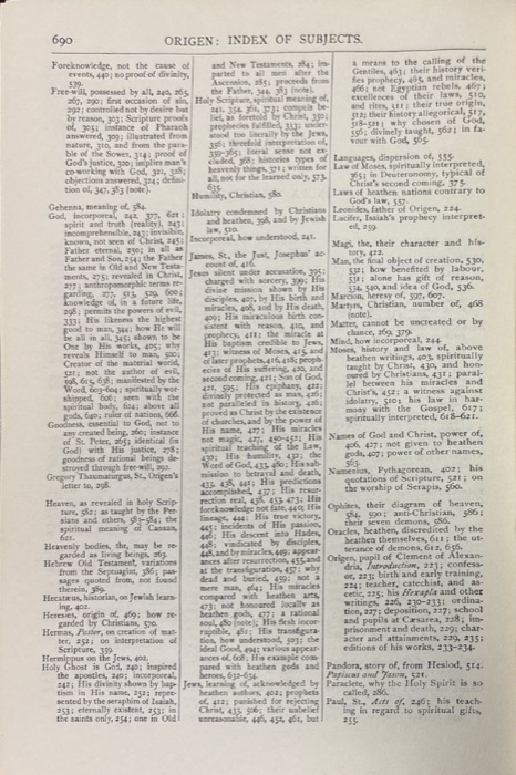 Tertullian, Part Fourth; Minucius Felix; Commodian; Origen, Parts First and Second — index page 11