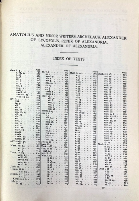Gregory Thaumaturgus; Dionysius the Great; Julius Africanus; Anatolius and Minor Writers; Methodius; Arnobius — index page 6