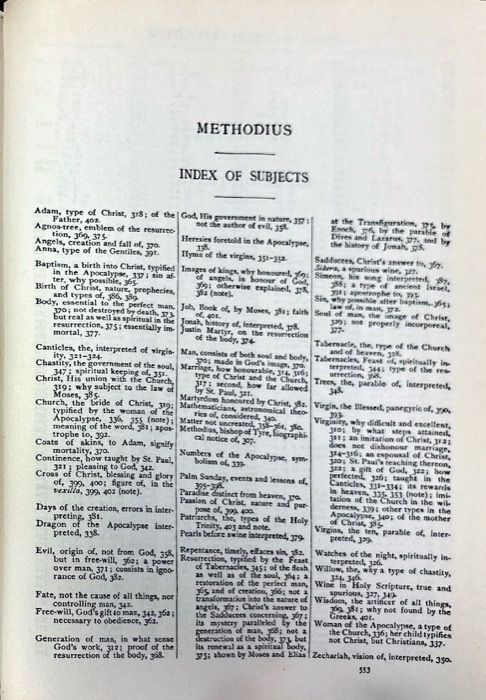 Gregory Thaumaturgus; Dionysius the Great; Julius Africanus; Anatolius and Minor Writers; Methodius; Arnobius — index page 8