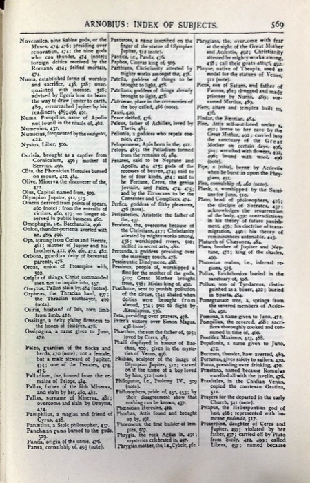 Gregory Thaumaturgus; Dionysius the Great; Julius Africanus; Anatolius and Minor Writers; Methodius; Arnobius — index page 17