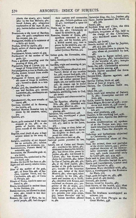 Gregory Thaumaturgus; Dionysius the Great; Julius Africanus; Anatolius and Minor Writers; Methodius; Arnobius — index page 18