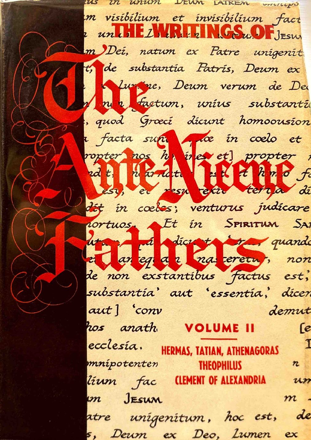 Fathers of the Second Century — Hermas; Tatian; Athenagoras; Theophilus; Clement of Alexandria, Vol. 1 — Cover