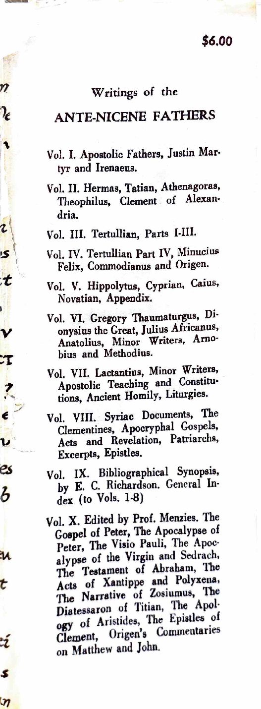 Latin Christianity: Its Founder, Tertullian — Apologetic and Disciplinary Writings — Jacket (back)