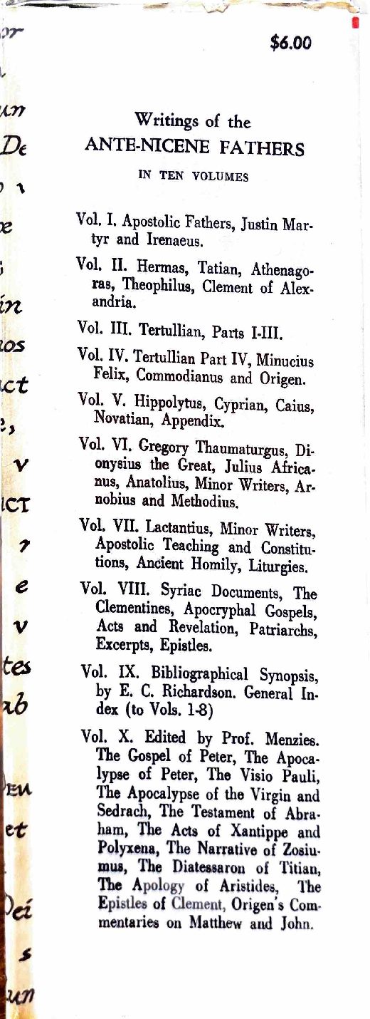 Lactantius; Venantius; Asterius; Victorinus; Dionysius; Apostolic Teaching and Constitutions; Homily and Liturgies — Jacket (back)