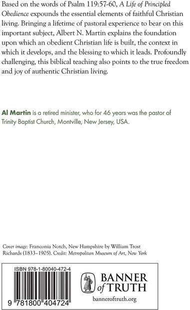 A Life of Principled Obedience — Back cover