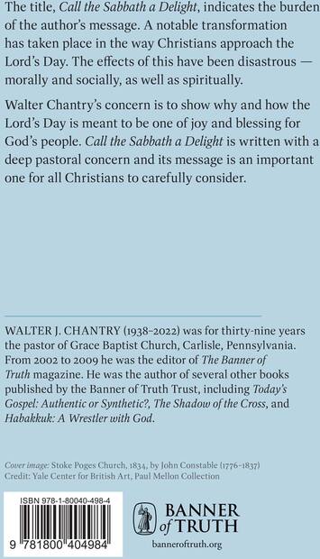 Call The Sabbath A Delight — Back cover
