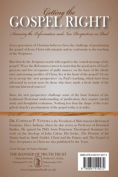 Getting the Gospel Right — Back cover