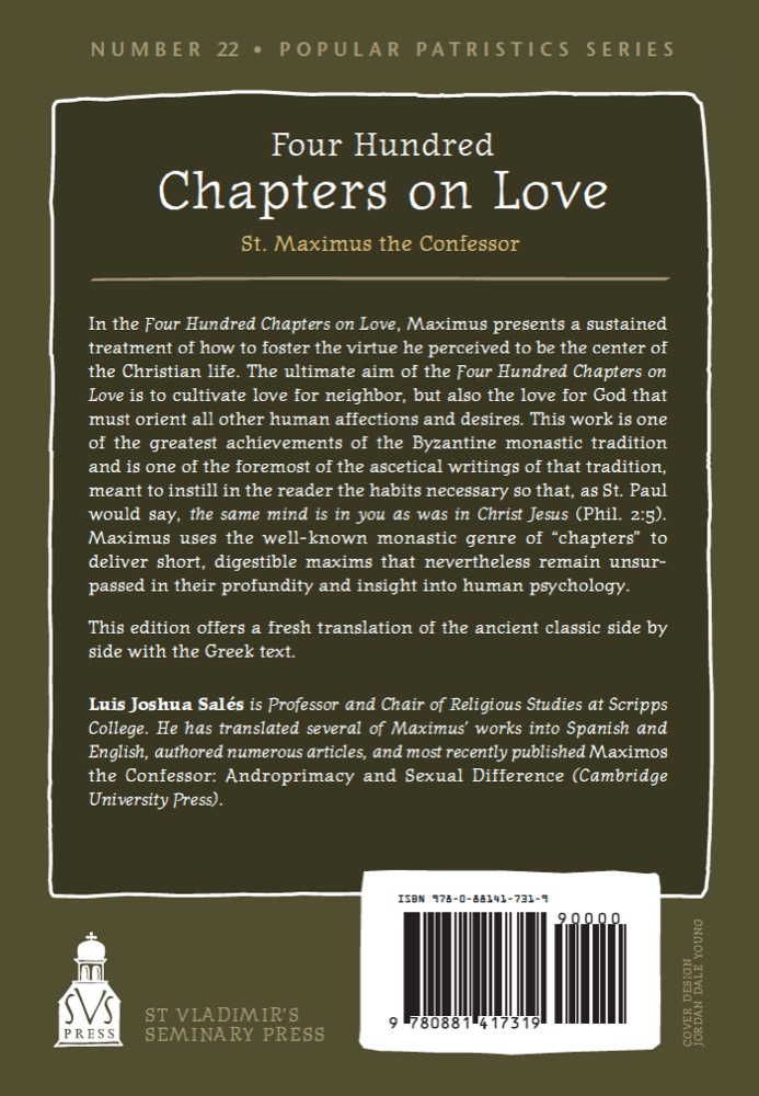Four Hundred Chapters on Love — Back cover