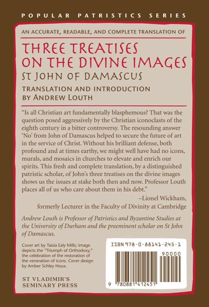Three Treatises on the Divine Images — Back cover
