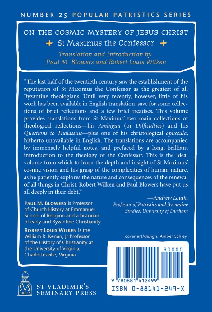 On the Cosmic Mystery of Jesus Christ — Back cover