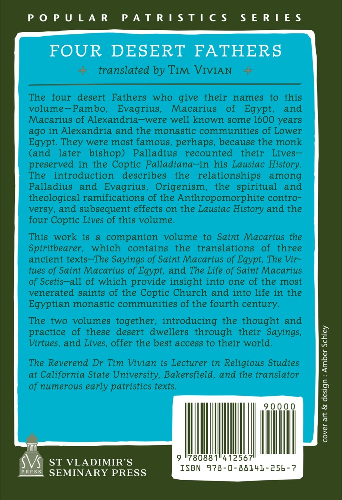 Four Desert Fathers — Back cover