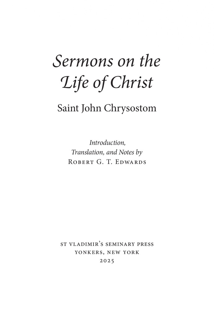 Sermons on the Life of Christ — Title page
