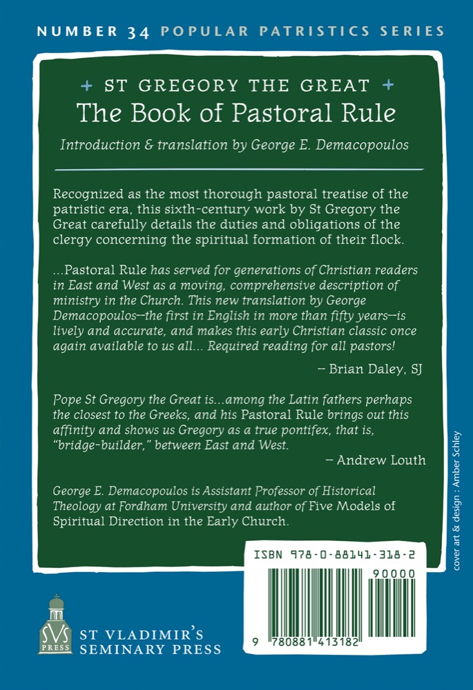 The Book of Pastoral Rule — Back cover
