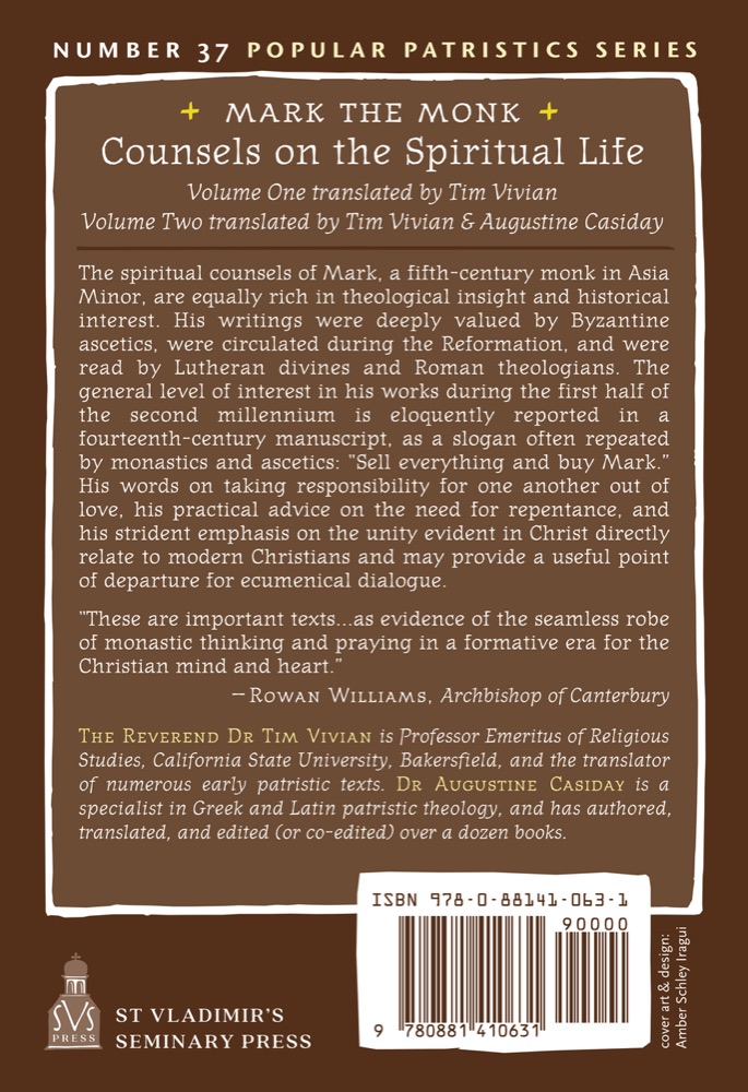 Counsels on the Spiritual Life — Back cover