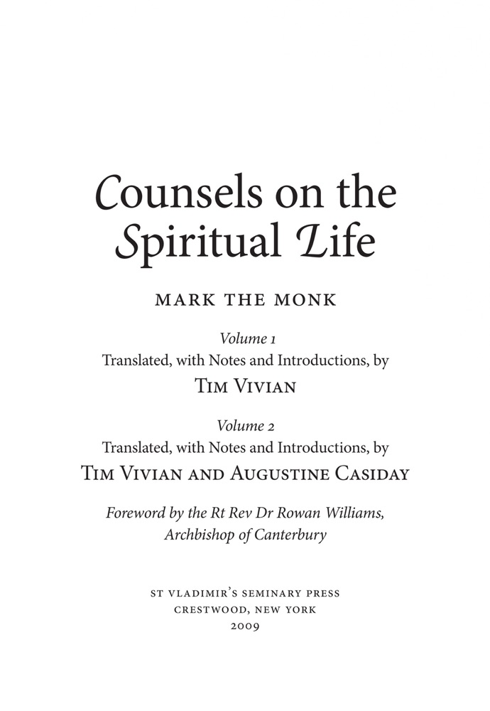 Counsels on the Spiritual Life — Title page
