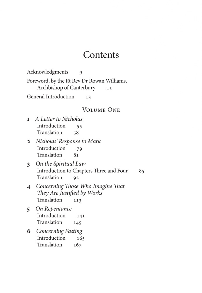 Counsels on the Spiritual Life — Table of contents