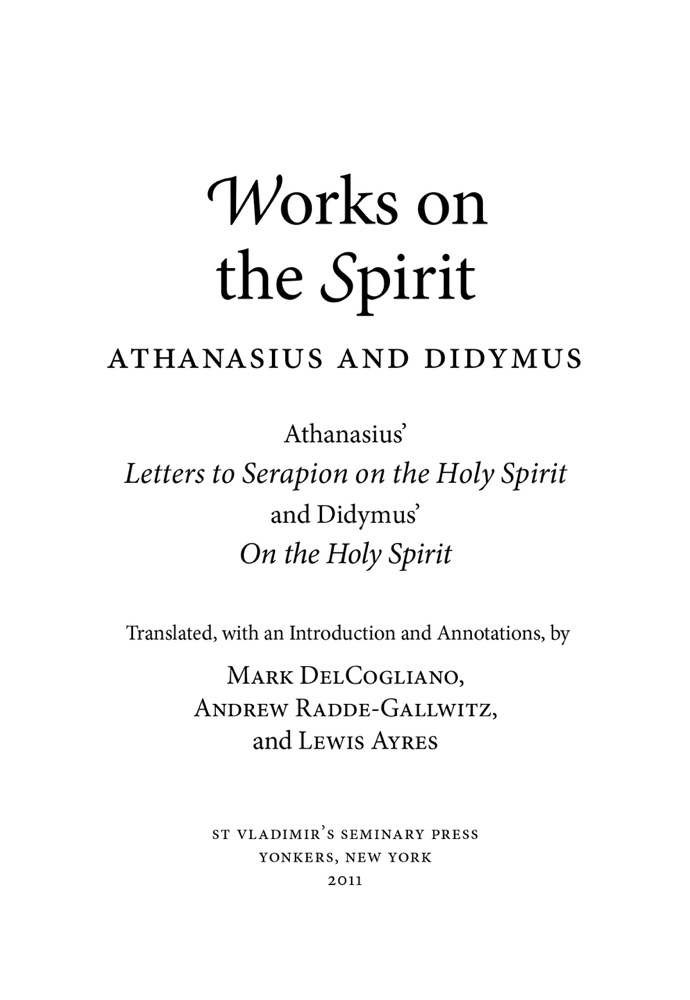 Works on the Spirit — Title page