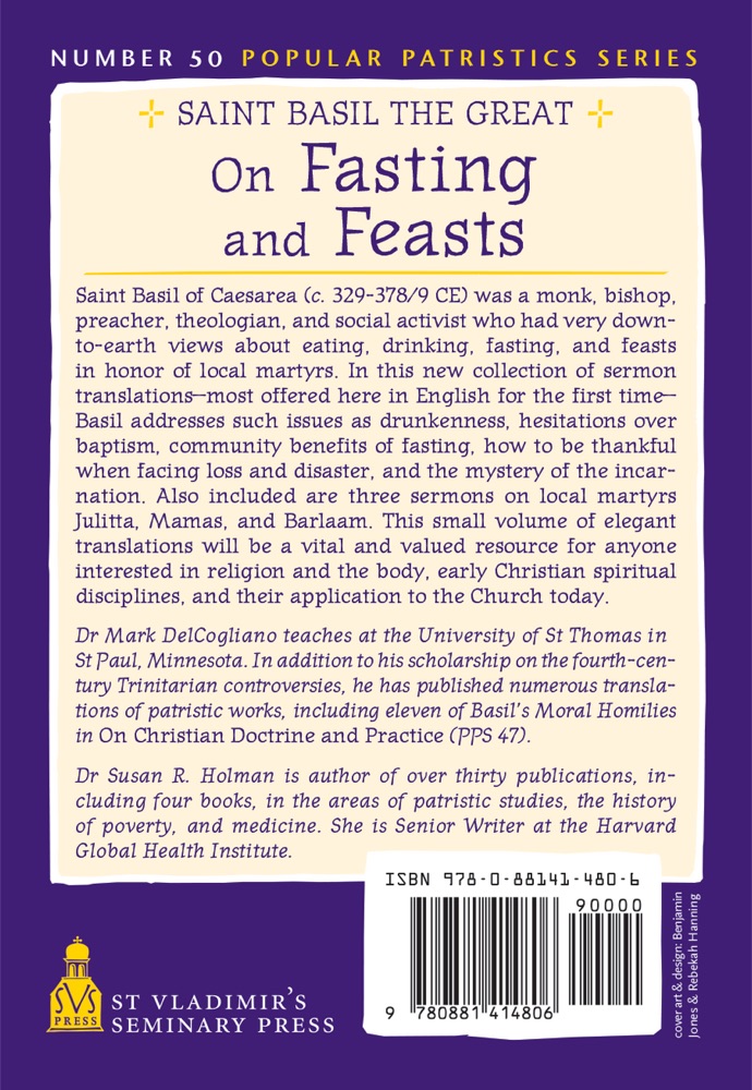On Fasting and Feasts — Back cover