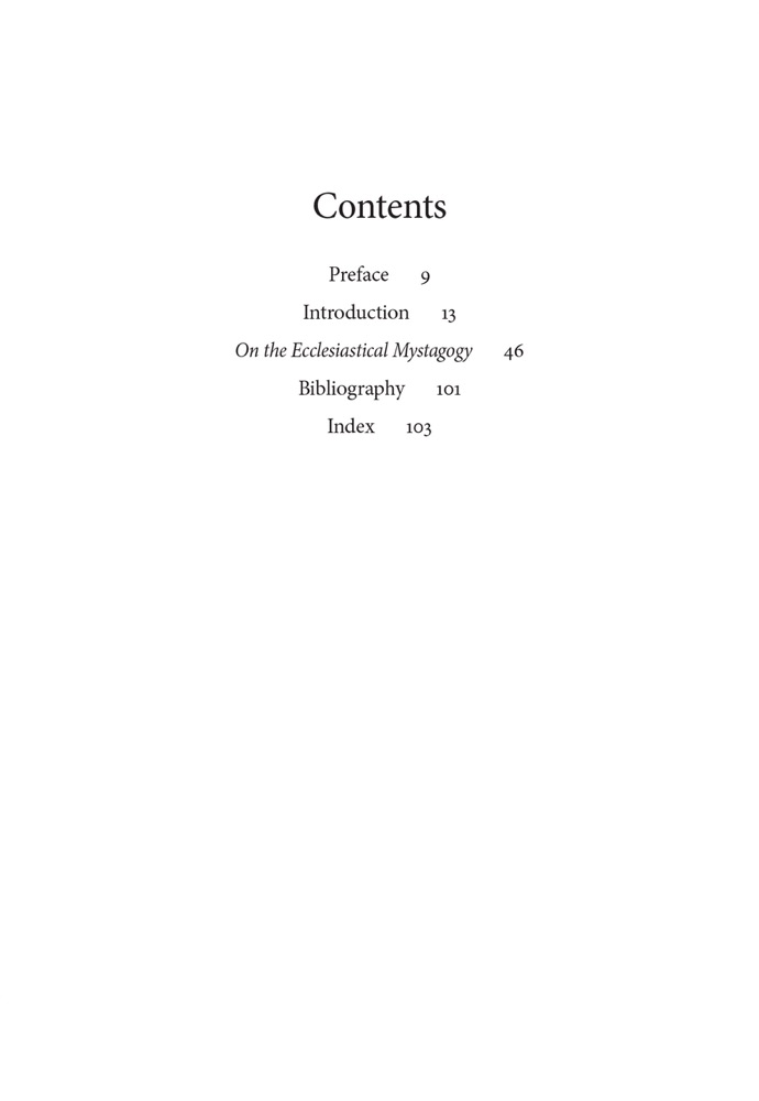 On the Ecclesiastical Mystagogy — Table of contents