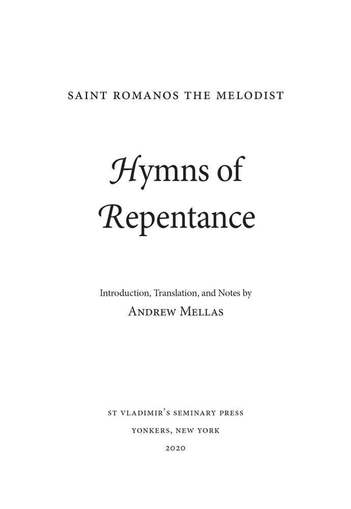 Hymns of Repentance — Title page