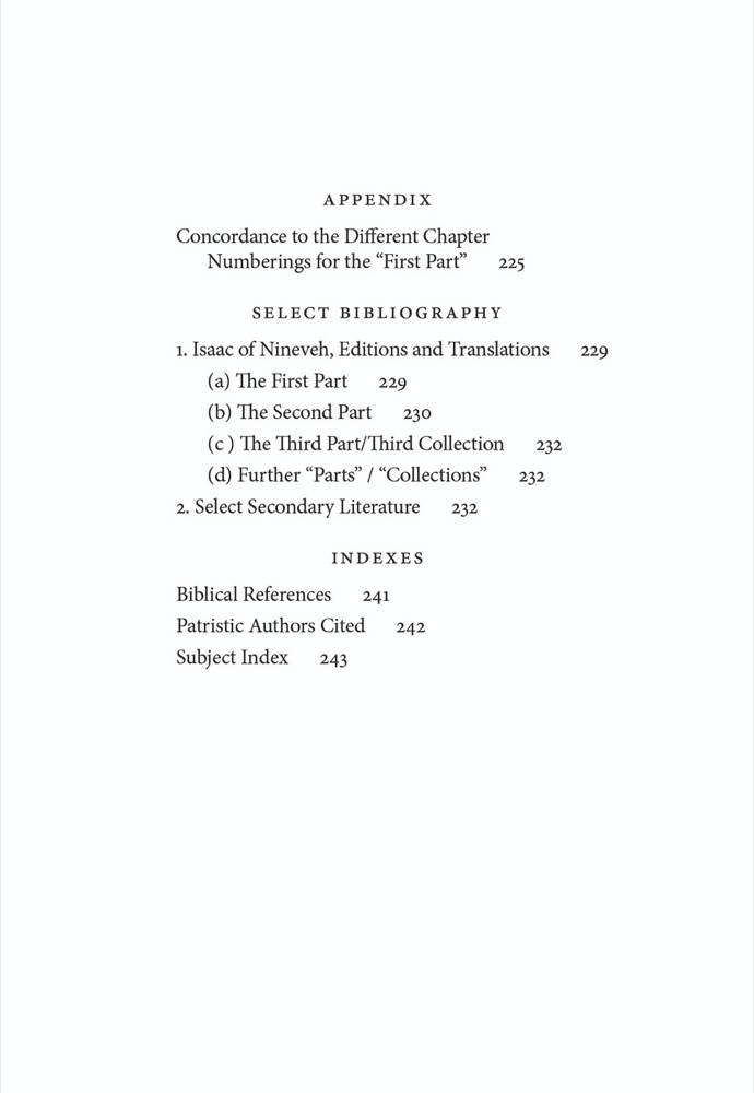 Headings on Spiritual Knowledge: The Second Part, Chapters 1-3 — Table of contents
