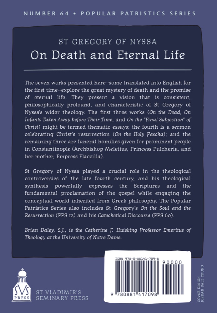 On Death and Eternal Life — Back cover