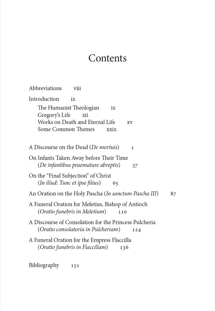 On Death and Eternal Life — Table of contents