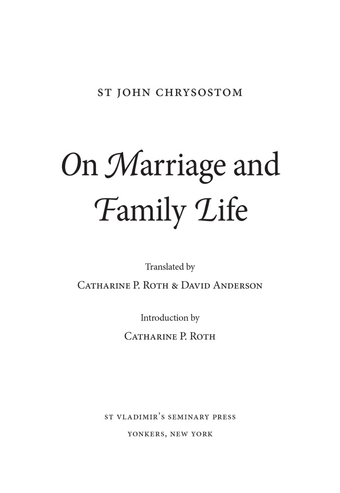 On Marriage and Family Life — Title page