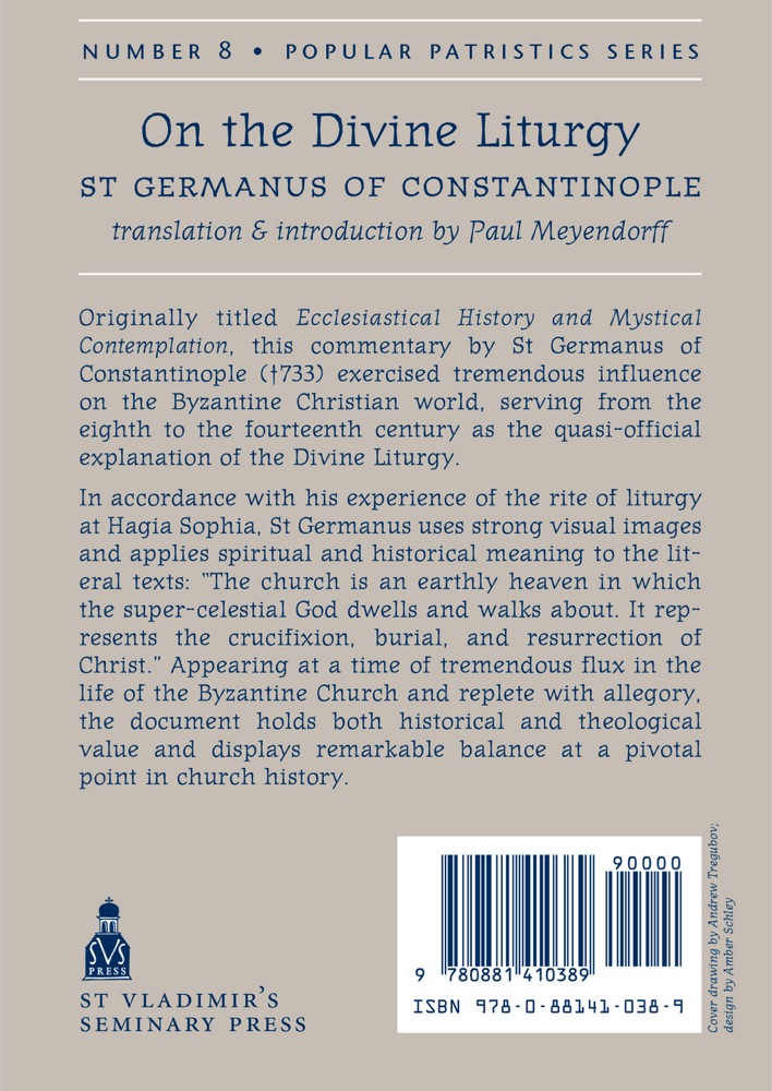 On the Divine Liturgy — Back cover