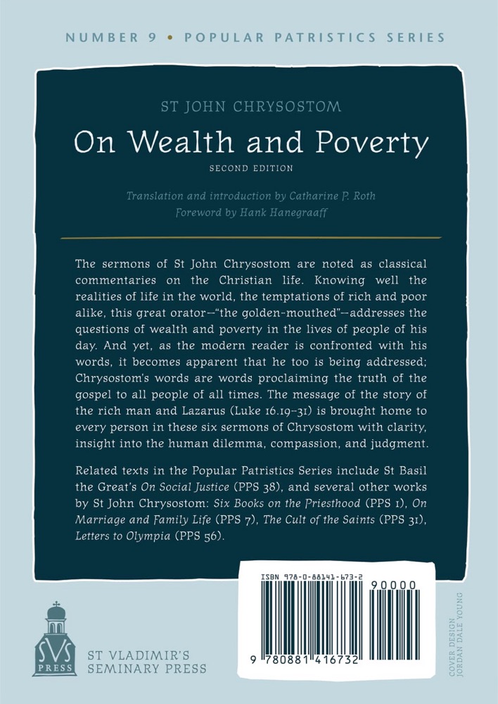 On Wealth and Poverty — Back cover