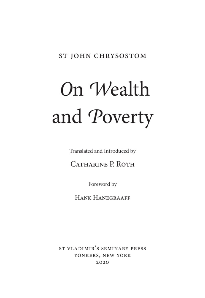 On Wealth and Poverty — Title page