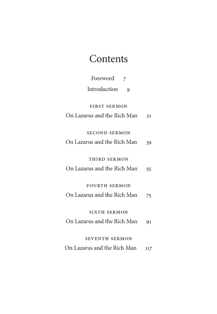 On Wealth and Poverty — Table of contents